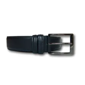 Made in Italy 5558 Cintura Uomo 3,5 cm Extra Large in Pelle Blu