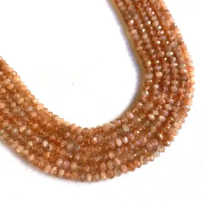 Sunstone Faceted Rondelles